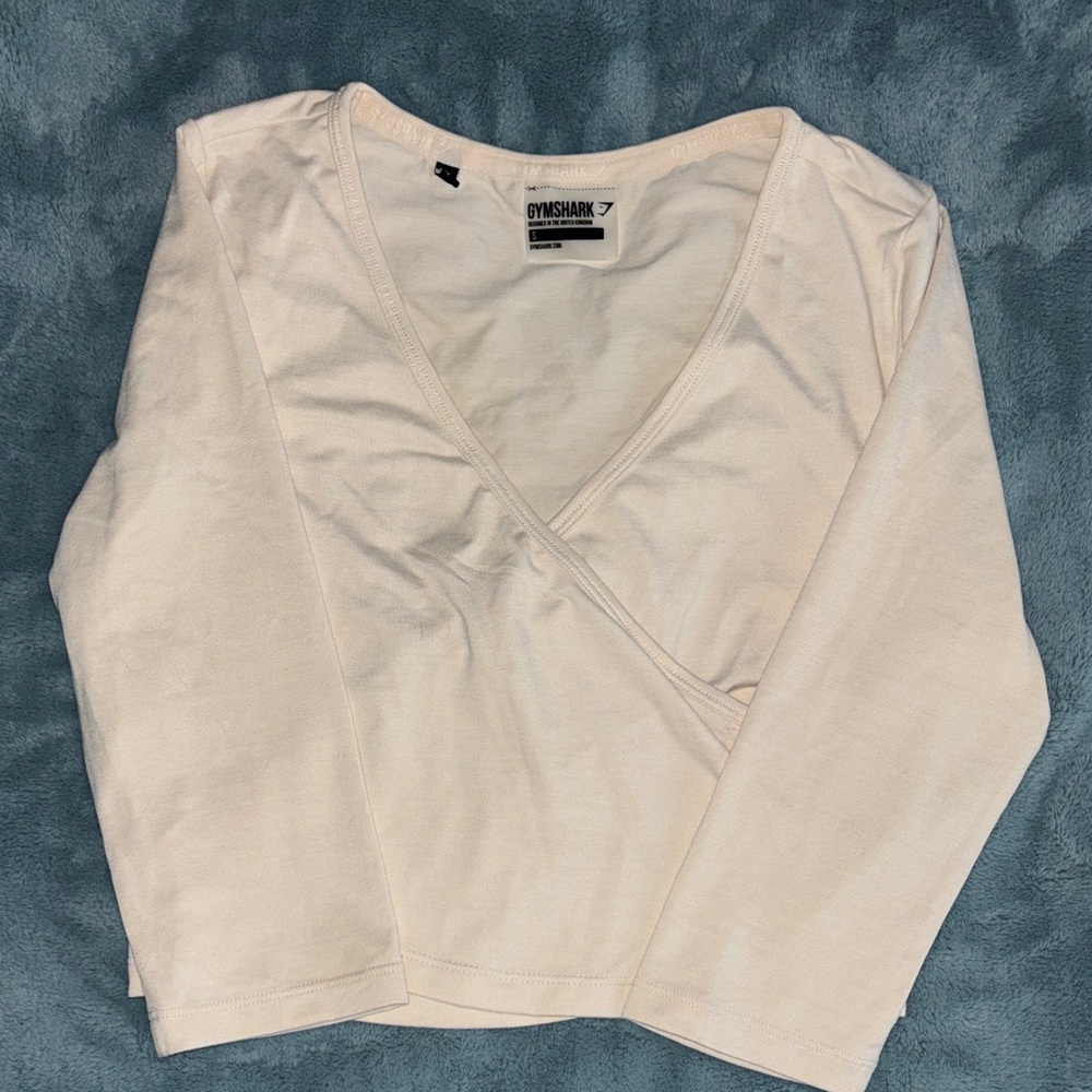 Gymshark Beige Long Sleeve Wrap Top